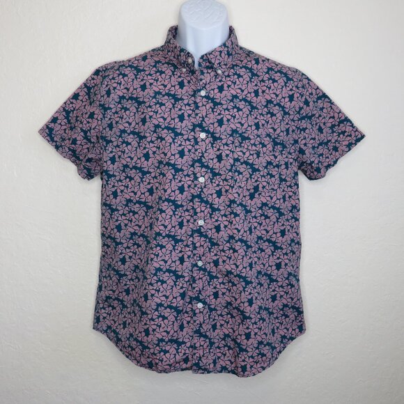 Arizona Jeans* Men's Short Sleeve‎ Button Down Curved Hem Pocket Shirt~ Large - Picture 1 of 10